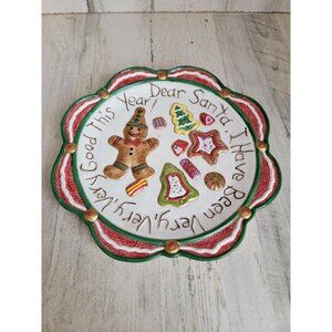 Fitz Floyd dear santa I have been very good this year plate xmas decor